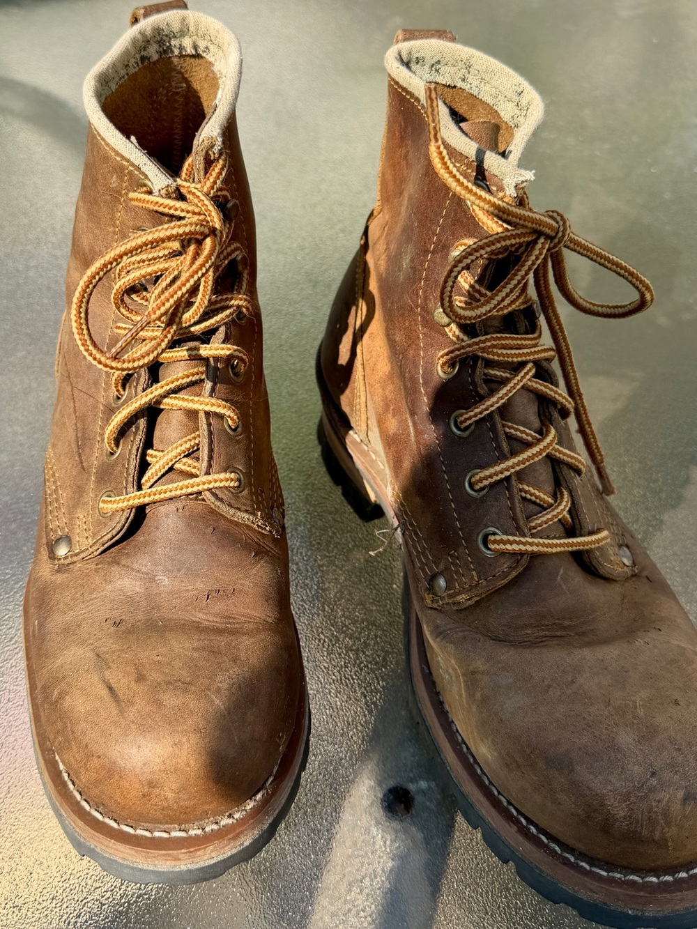 Skechers Brown Leather Lace-Up Work Boots